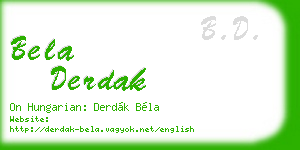 bela derdak business card