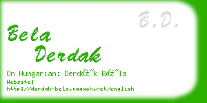 bela derdak business card